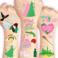 AZTUO tatuajes temporales con foil iridiscente para fiestas temáticas.