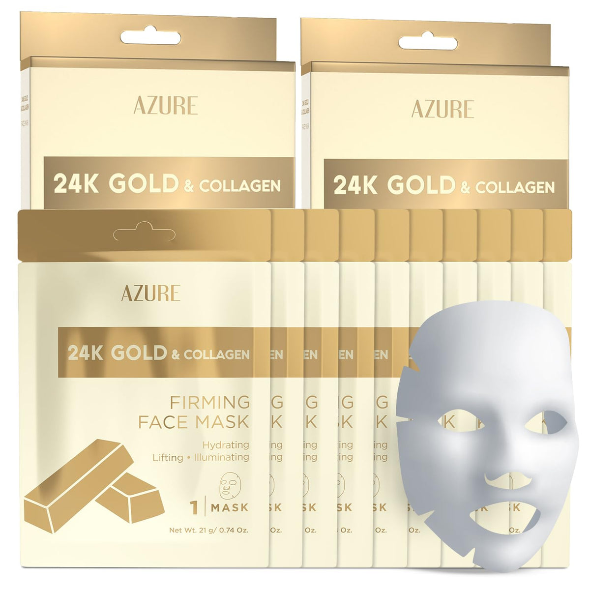 Azure Cosmetics 24K Oro Mascarilla: hidratación profunda para piel suave y luminosa