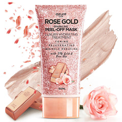 Azure Cosmetics mascarilla despegable rosado oro 24k mejora la hidratación con brillo suave.