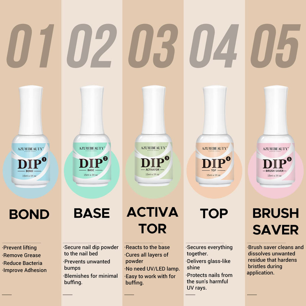 AZUREBEAUTY activador para polvo de uñas 15ml: ayuda al secado y fijación.