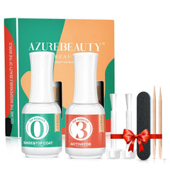 AZUREBEAUTY base-topcoat en un solo frasco para un acabado rápido.