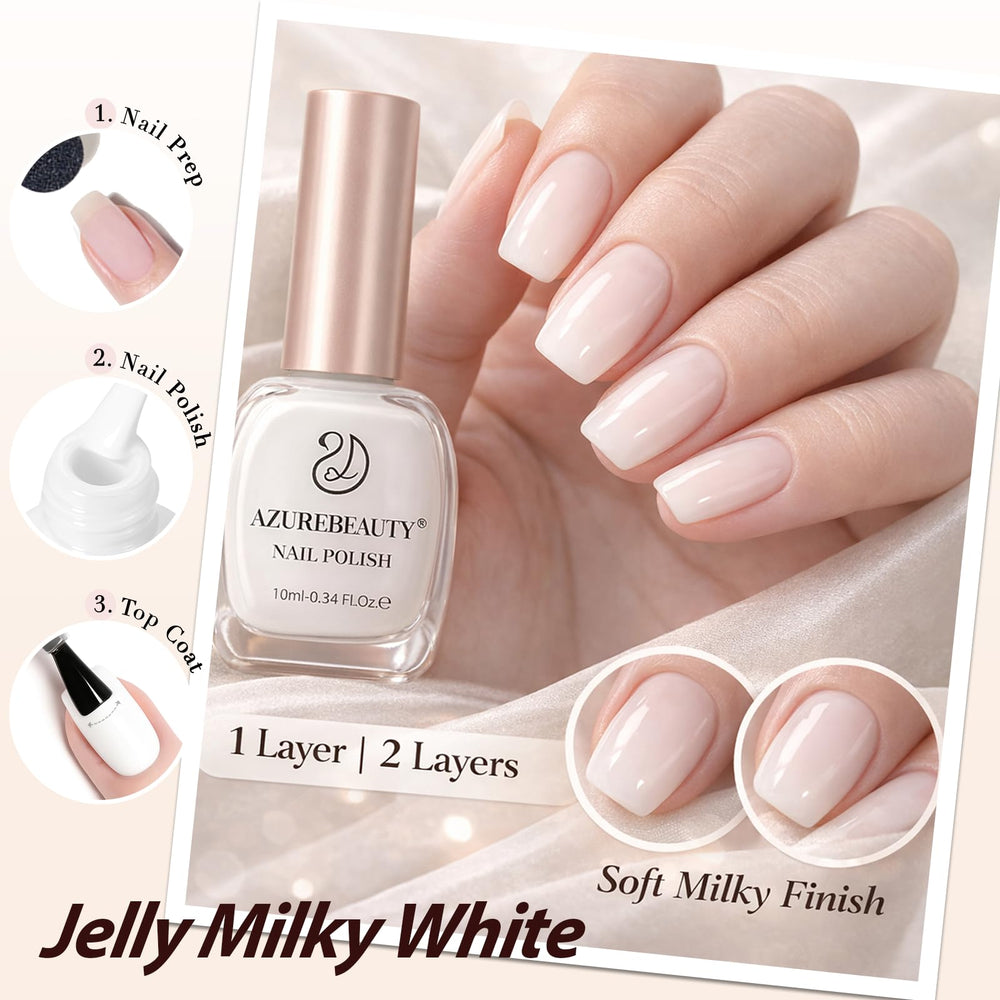 AZUREBEAUTY Bote de esmalte 10 ml, color translúcido de alta cobertura