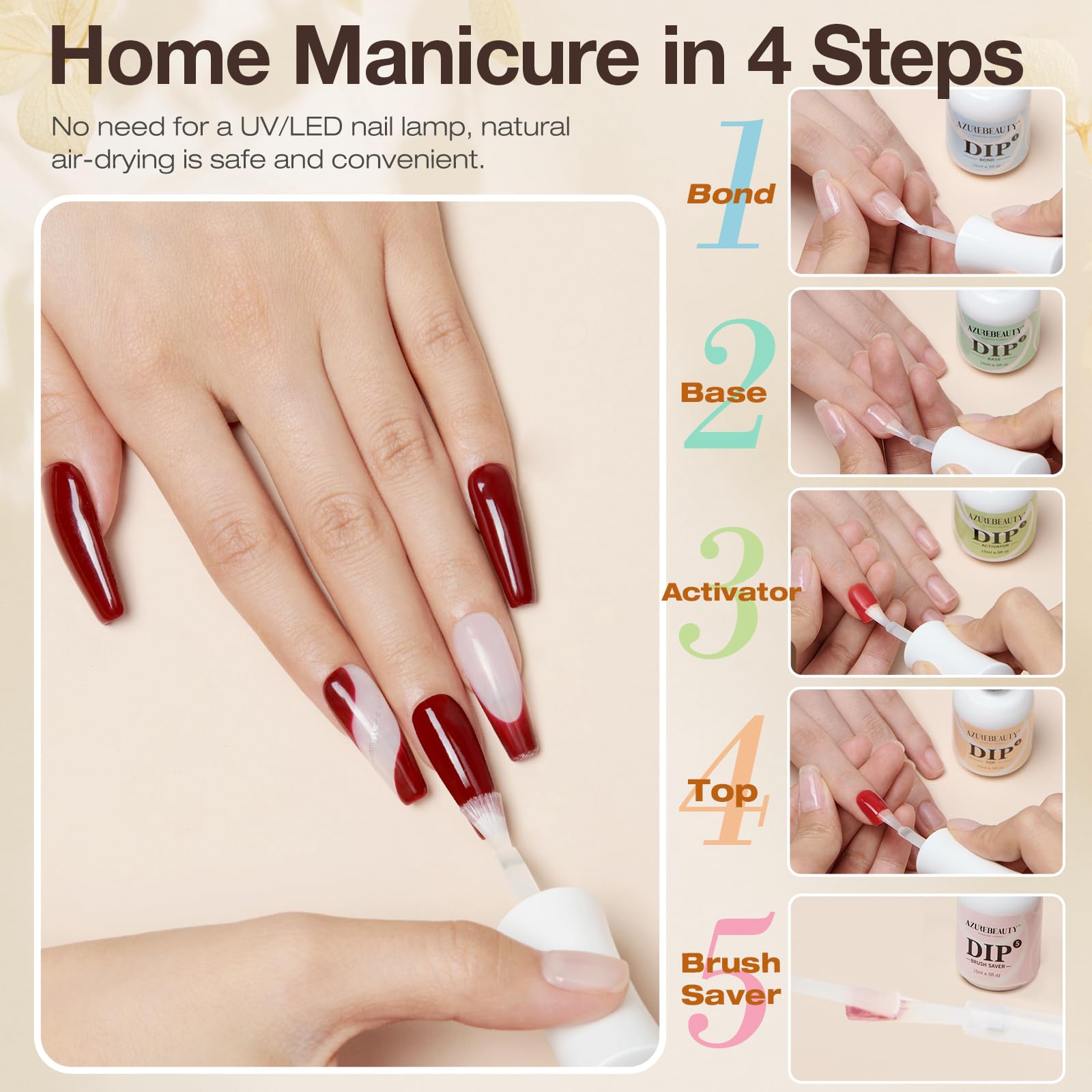 AZUREBEAUTY protector de brocha para kit de uñas en polvo 15ml: alarga la vida de la brocha.