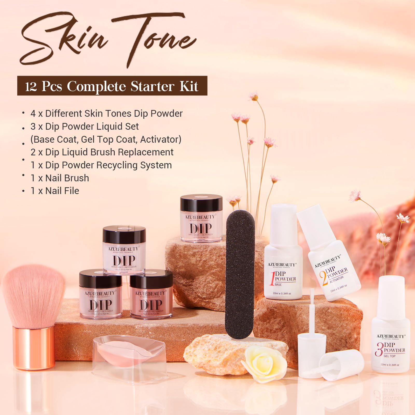 AZUREBEAUTY cepillo de uñas incluido para trazos precisos