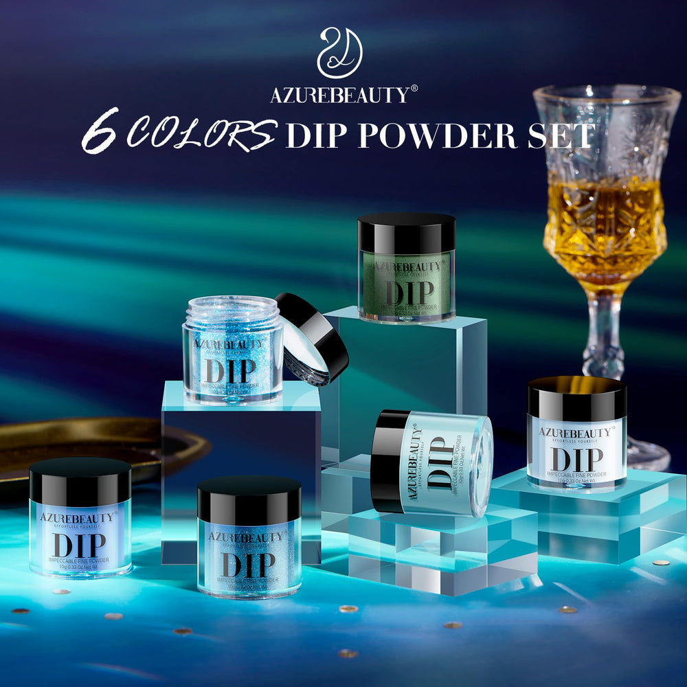 AZUREBEAUTY Dip Powder Kit Closeup shows rich pigment and texture.