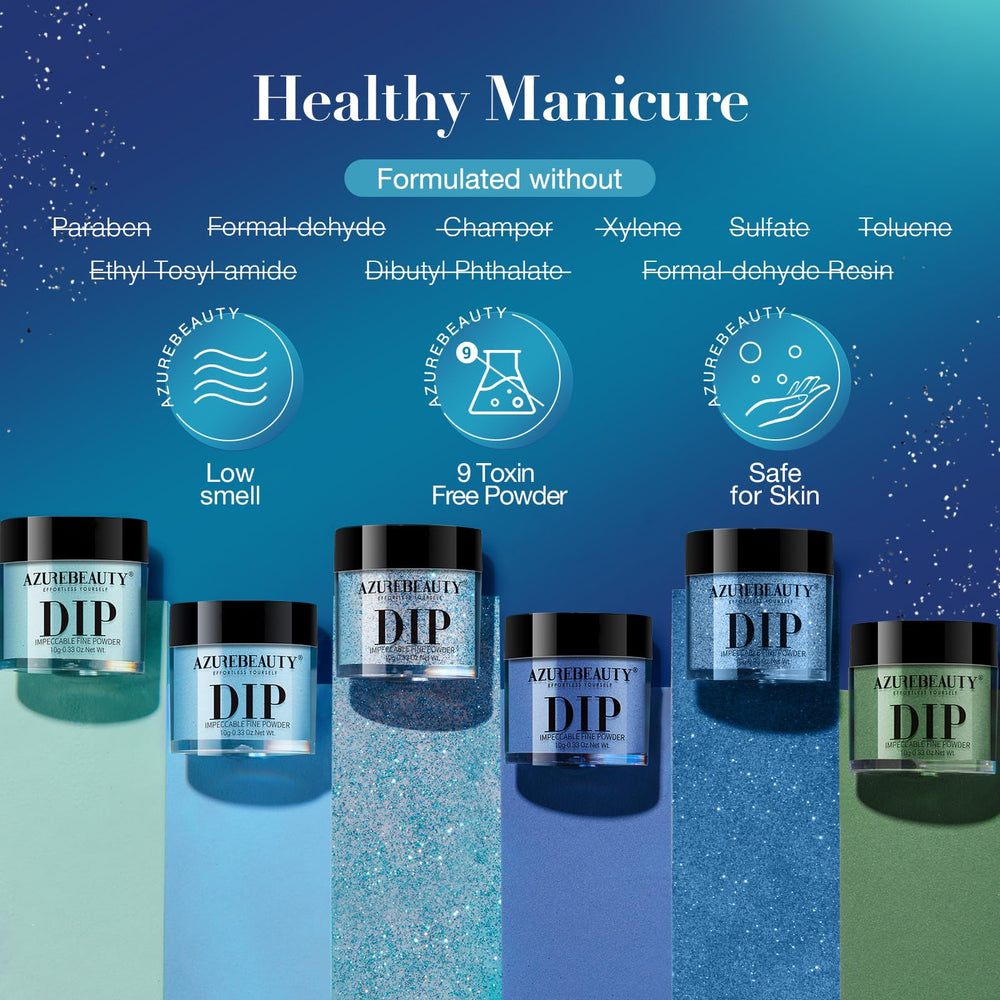 AZUREBEAUTY Dip Powder Sparkling Green for eye-catching nails.