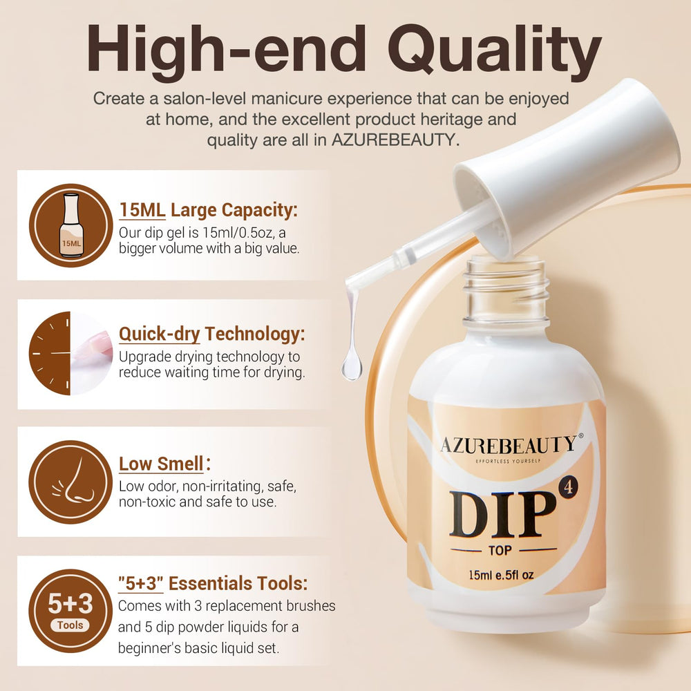 AZUREBEAUTY líquido para uñas en polvo con duración de 28 días 15ml.