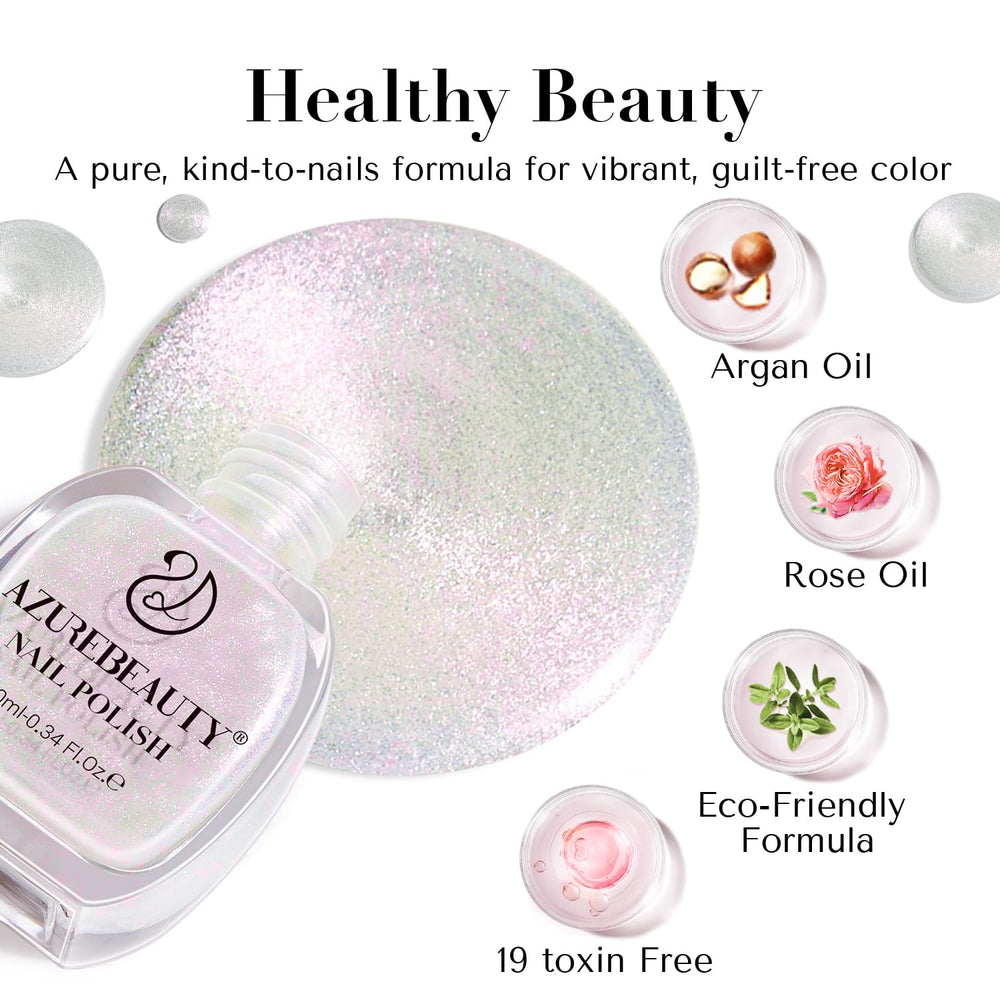 AZUREBEAUTY efecto místico nocturno para uñas con brillo perlado.