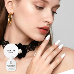 AZUREBEAUTY esmalte blanco cálido brillo natural para un acabado elegante