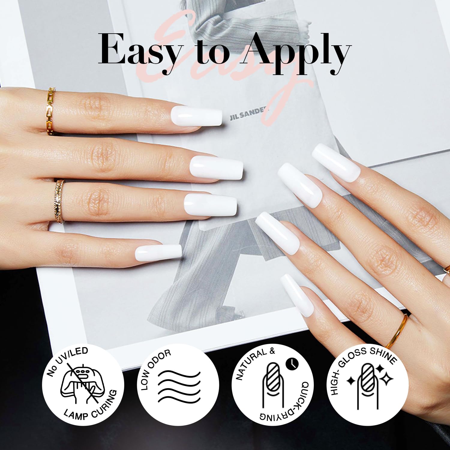 AZUREBEAUTY esmalte blanco cálido efecto perla para uñas refinadas