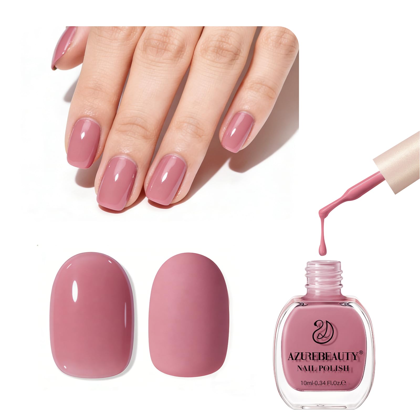 AZUREBEAUTY Esmalte Hazy Rose: aplicación suave para acabado rosado natural