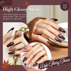 Esmalte marrón oscuro de AzureBeauty, tono sofisticado para uñas naturales