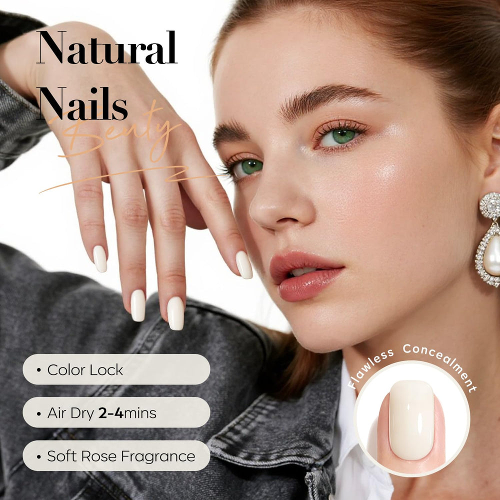 AZUREBEAUTY esmalte uñas blanco cálido con cobertura alta.