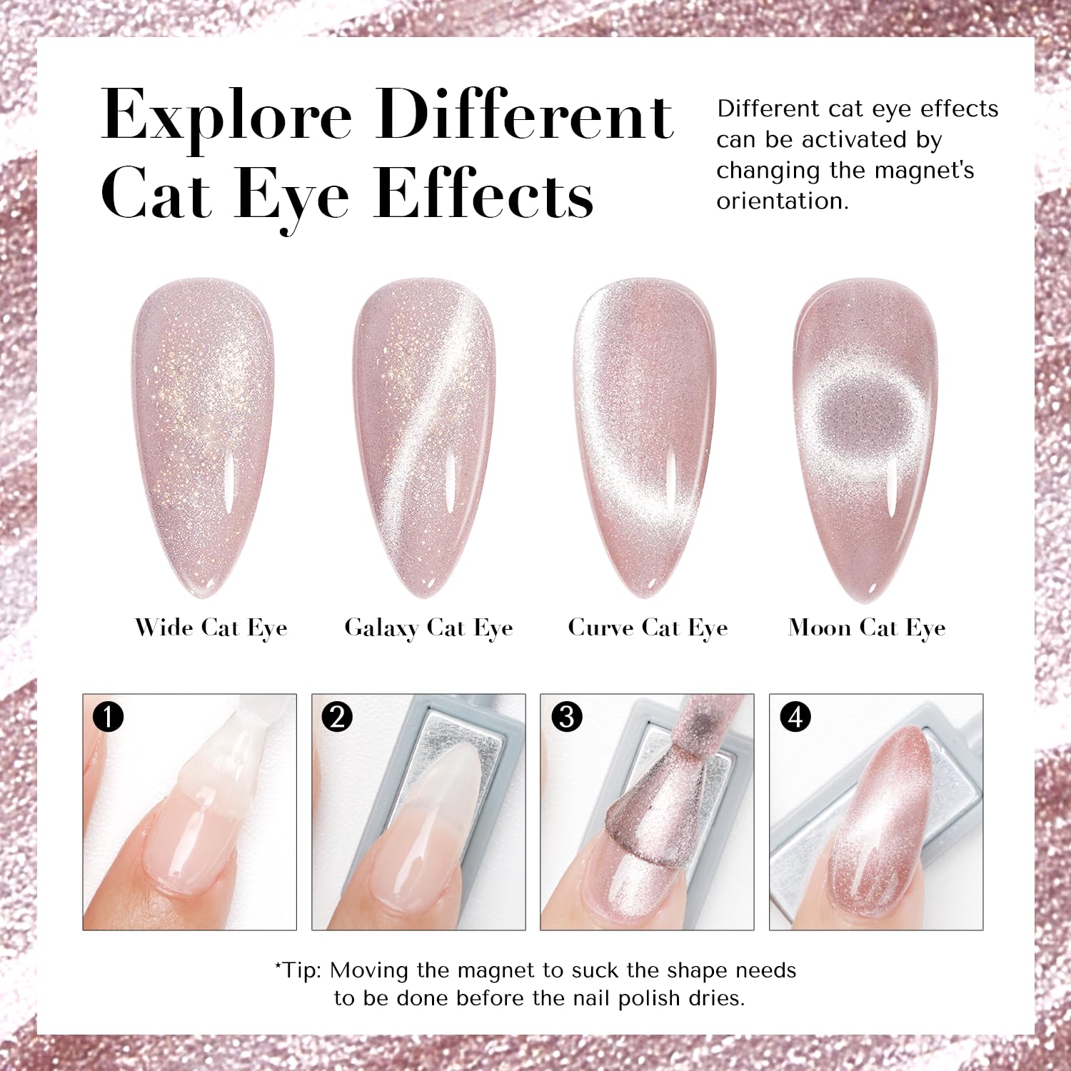 AZUREBEAUTY Esmalte Cat Eye, fórmula suave para uñas sanas y protegidas.