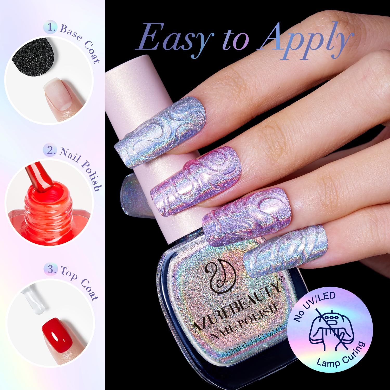 AZUREBEAUTY fórmula suave, sin irritantes para uñas sanas.