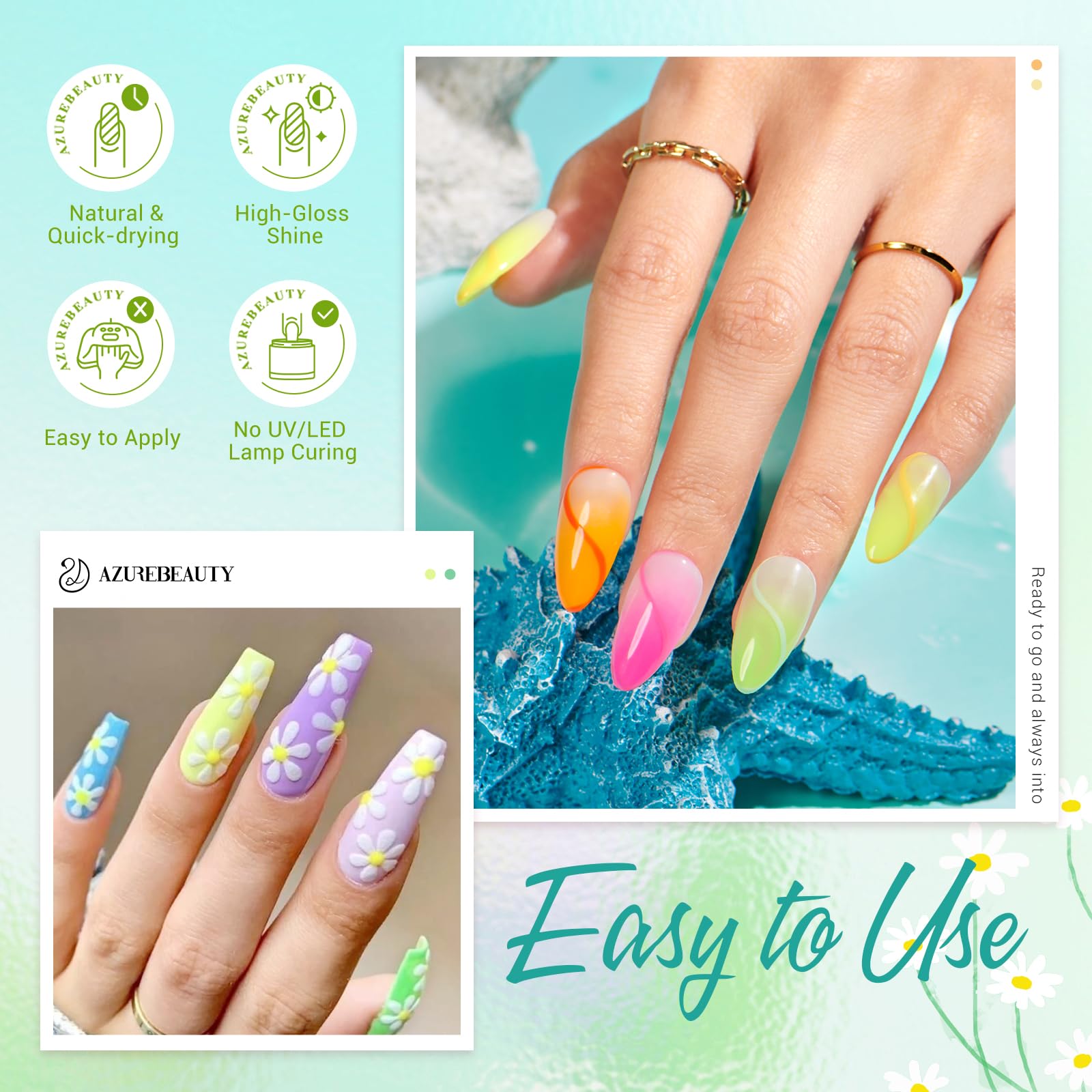 AZUREBEAUTY herramientas dip profesional con pincel empujador y lima para acabado profesional