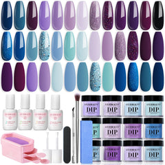 AZUREBEAUTY kit con 20 colores polvo de inmersión para uñas