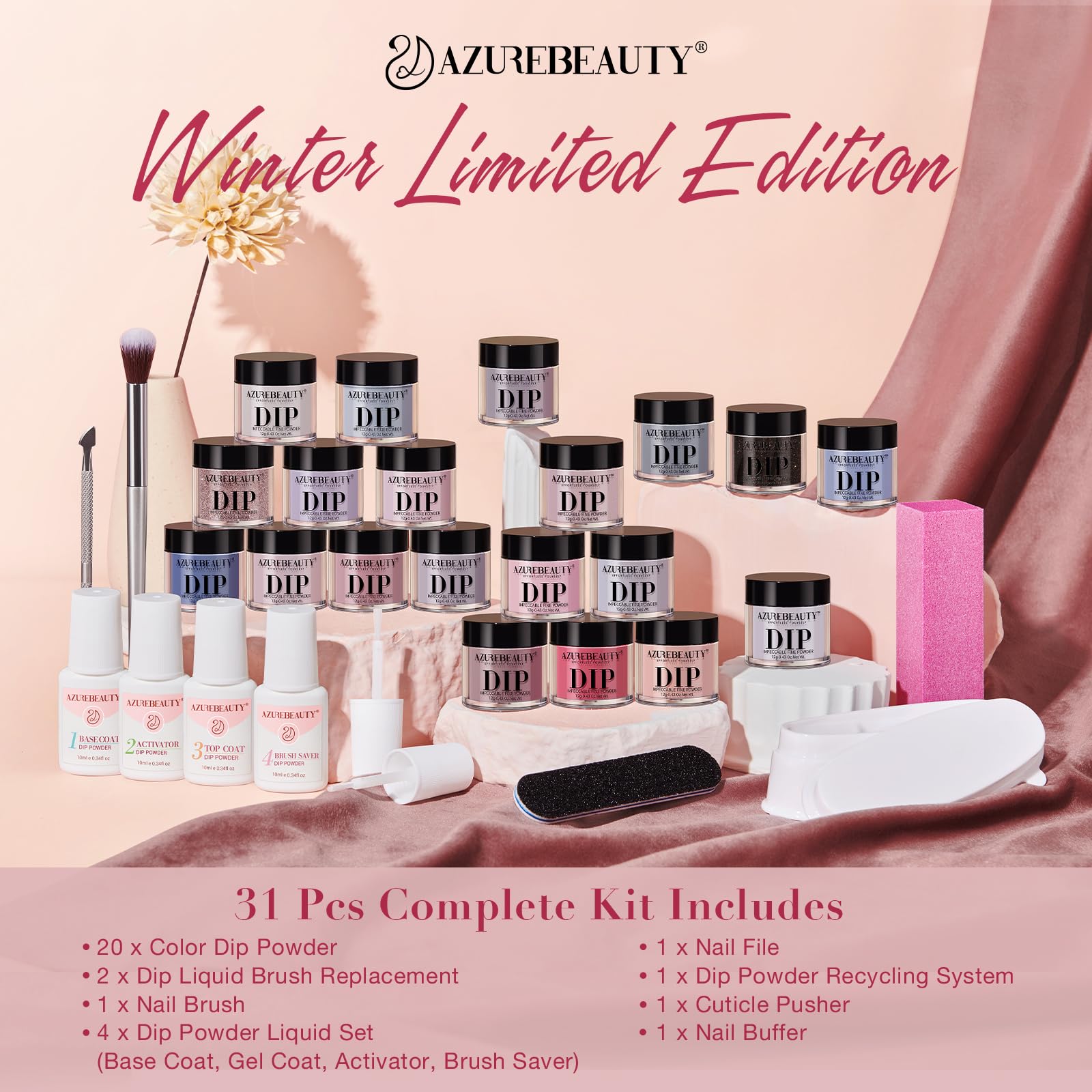 AZUREBEAUTY bloque pulidor de uñas para brillo liso.
