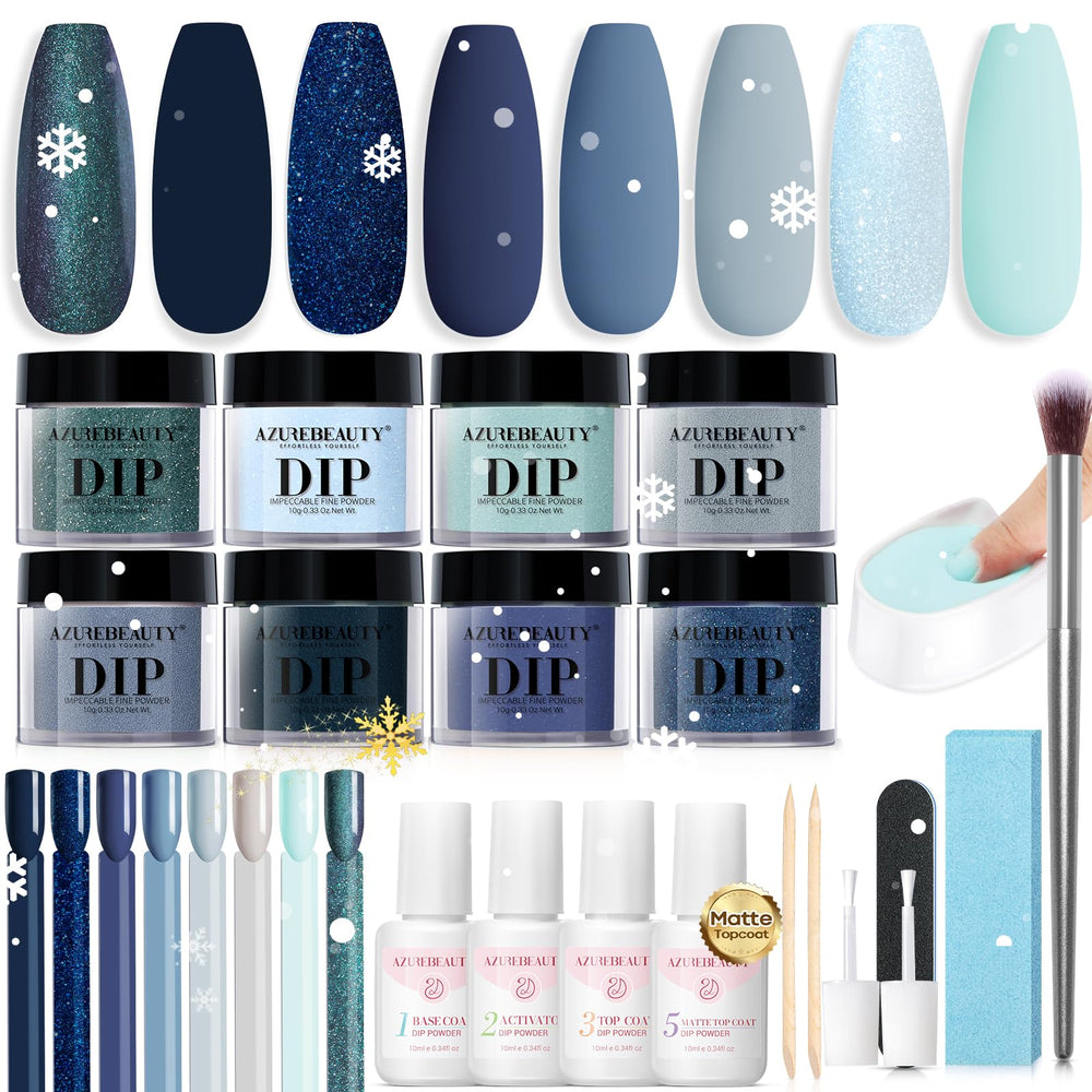 AZUREBEAUTY kit dip powder 30 piezas para uñas con colores vibrantes y duraderos.