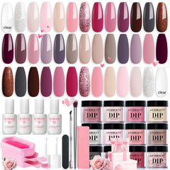 AZUREBEAUTY kit dip uñas 20 colores para combinaciones versátiles.