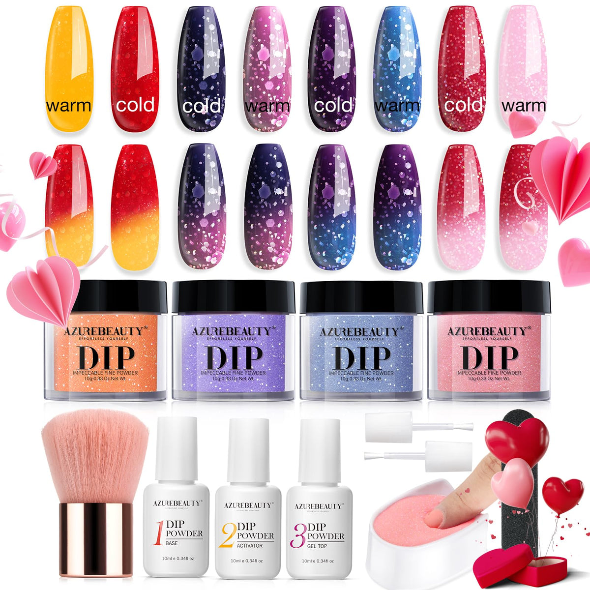 AZUREBEAUTY kit polvo de inmersión empaque práctico para uñas en casa