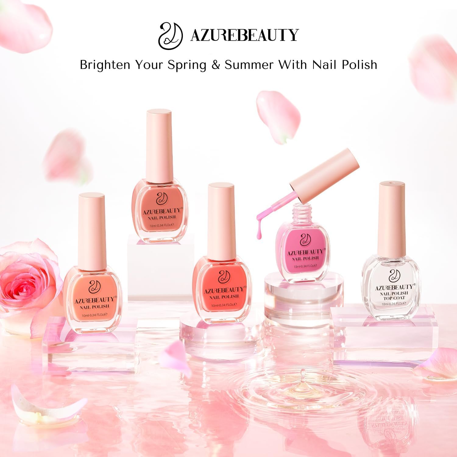 AZUREBEAUTY fórmula con vitamina E cuida uñas durante la manicura.