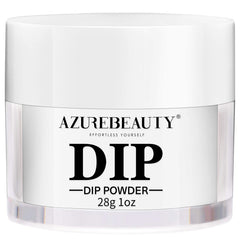 AZUREBEAUTY polvo dip transparente en bote para uñas con acabado natural.