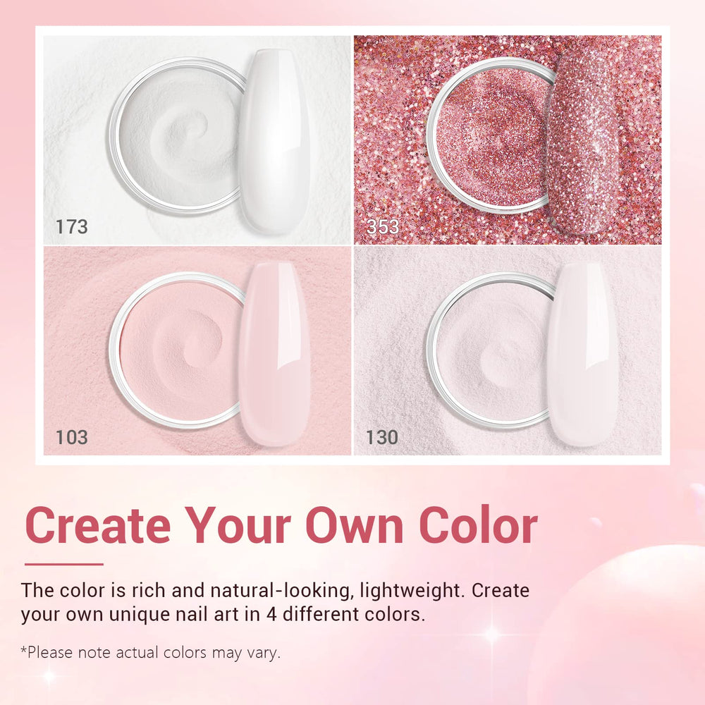 AZUREBEAUTY polvo inmersión glitter para destellos brillantes y duraderos.