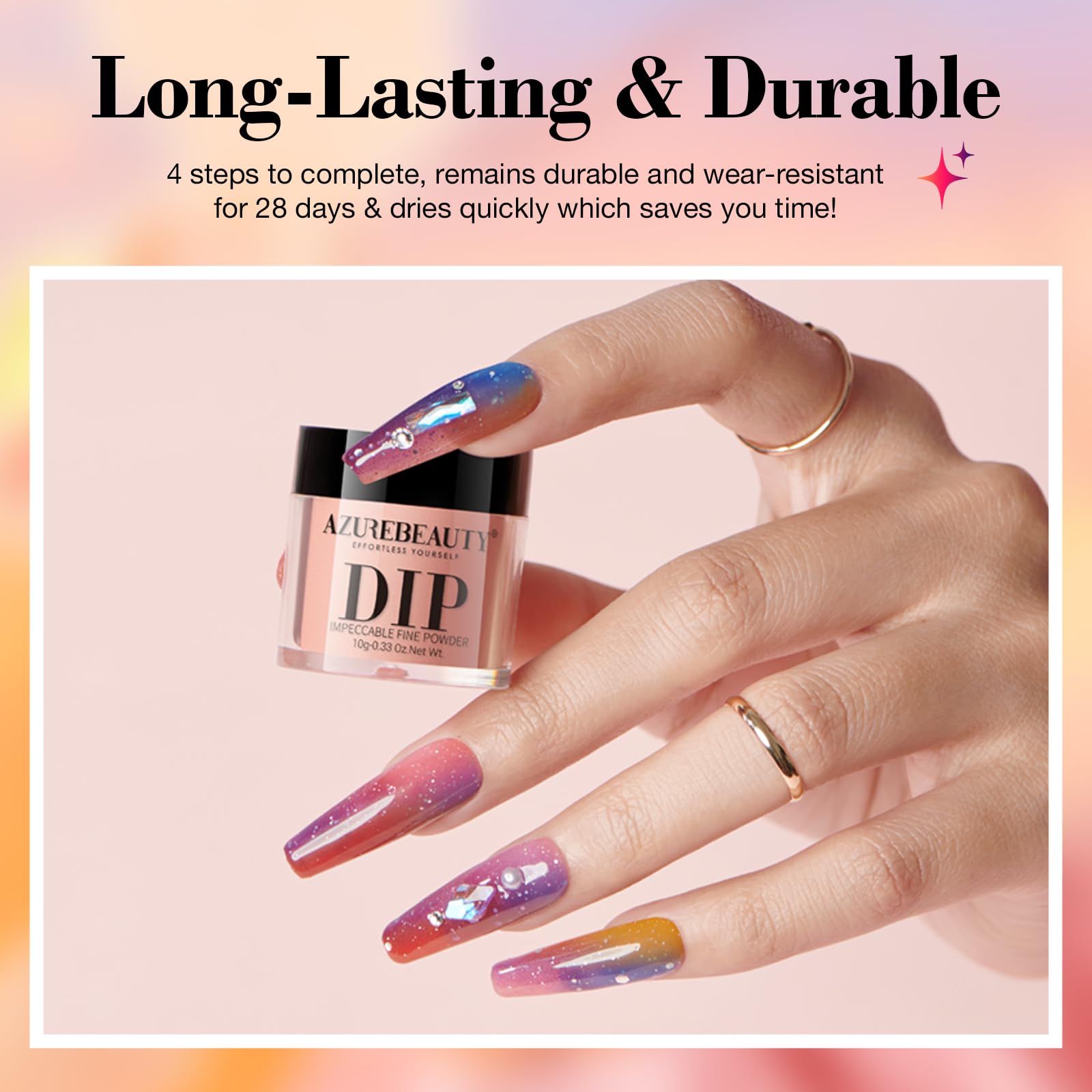 AZUREBEAUTY polvos inmersión cambian color con temperatura para uñas dinámicas