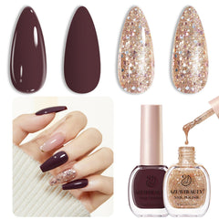 AzureBeauty set de esmaltes marrón en caja regalo, ideal para regalo
