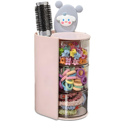 Azurphoric organizador de accesorios para cabello en rosa con rotación de 180 grados para acceso rápido