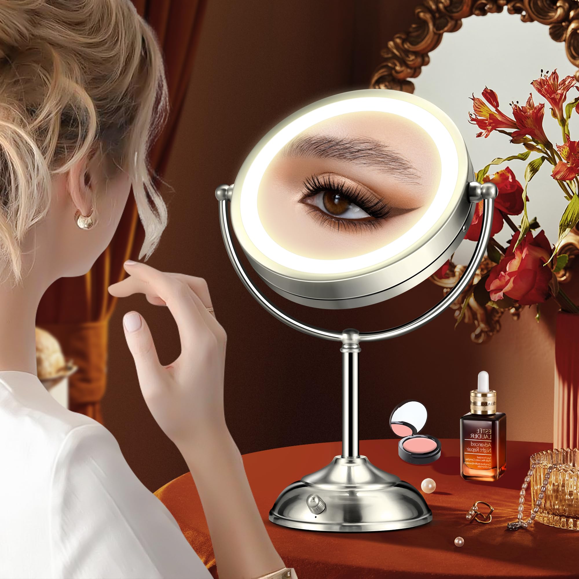 Espejo B Beauty Planet acabado perla níquel para decorar tu mesa