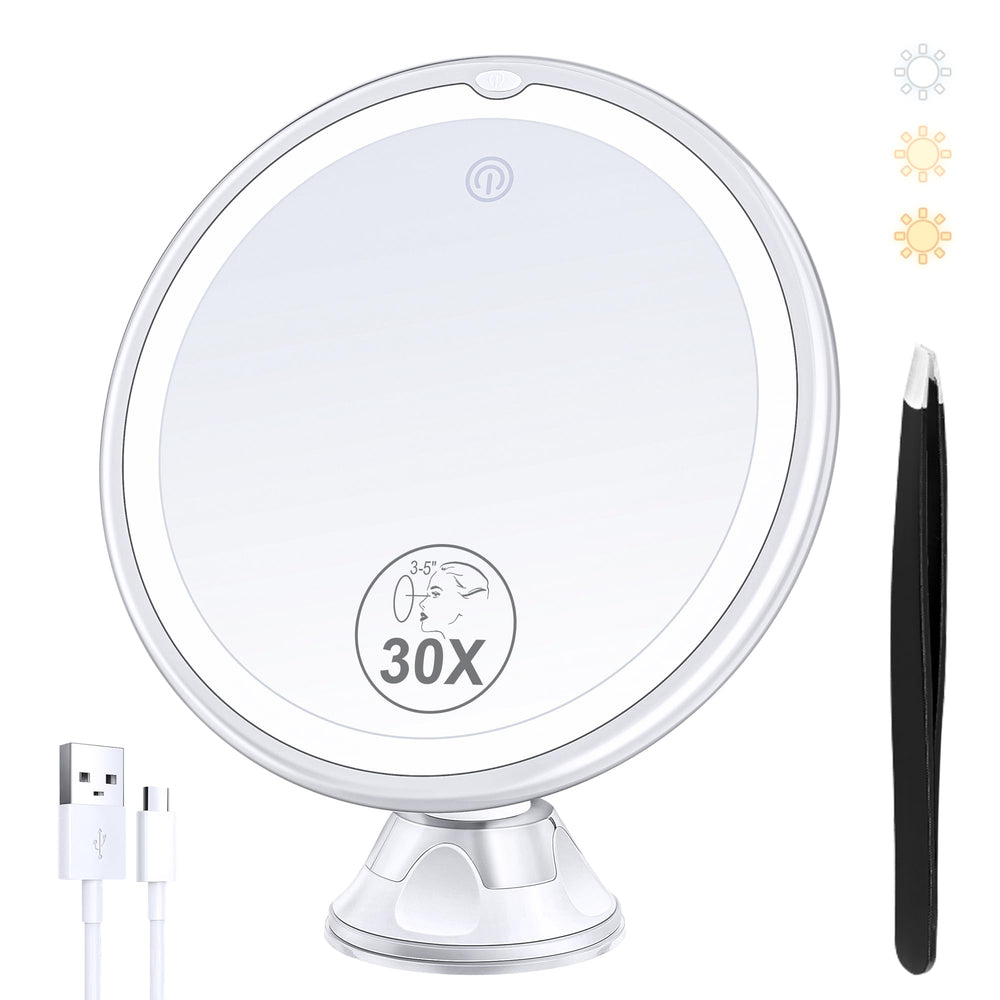 B Beauty Planet: espejo maquillaje con luz 30x para ver imperfecciones con claridad.
