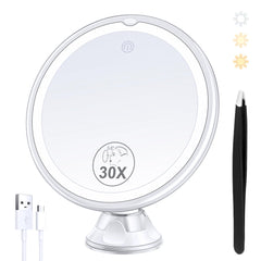 B Beauty Planet: espejo maquillaje con luz 30x para ver imperfecciones con claridad.