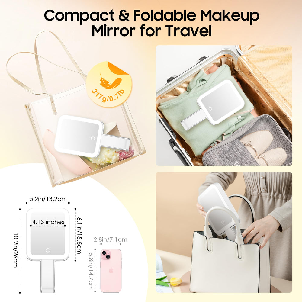 Iluminación con 3 colores para distintos entornos de maquillaje.