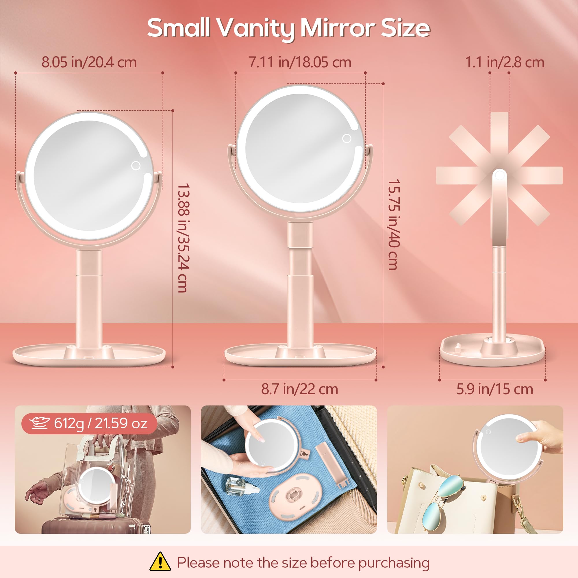 Porte-téléphone intégré au socle du miroir B Beauty Planet.