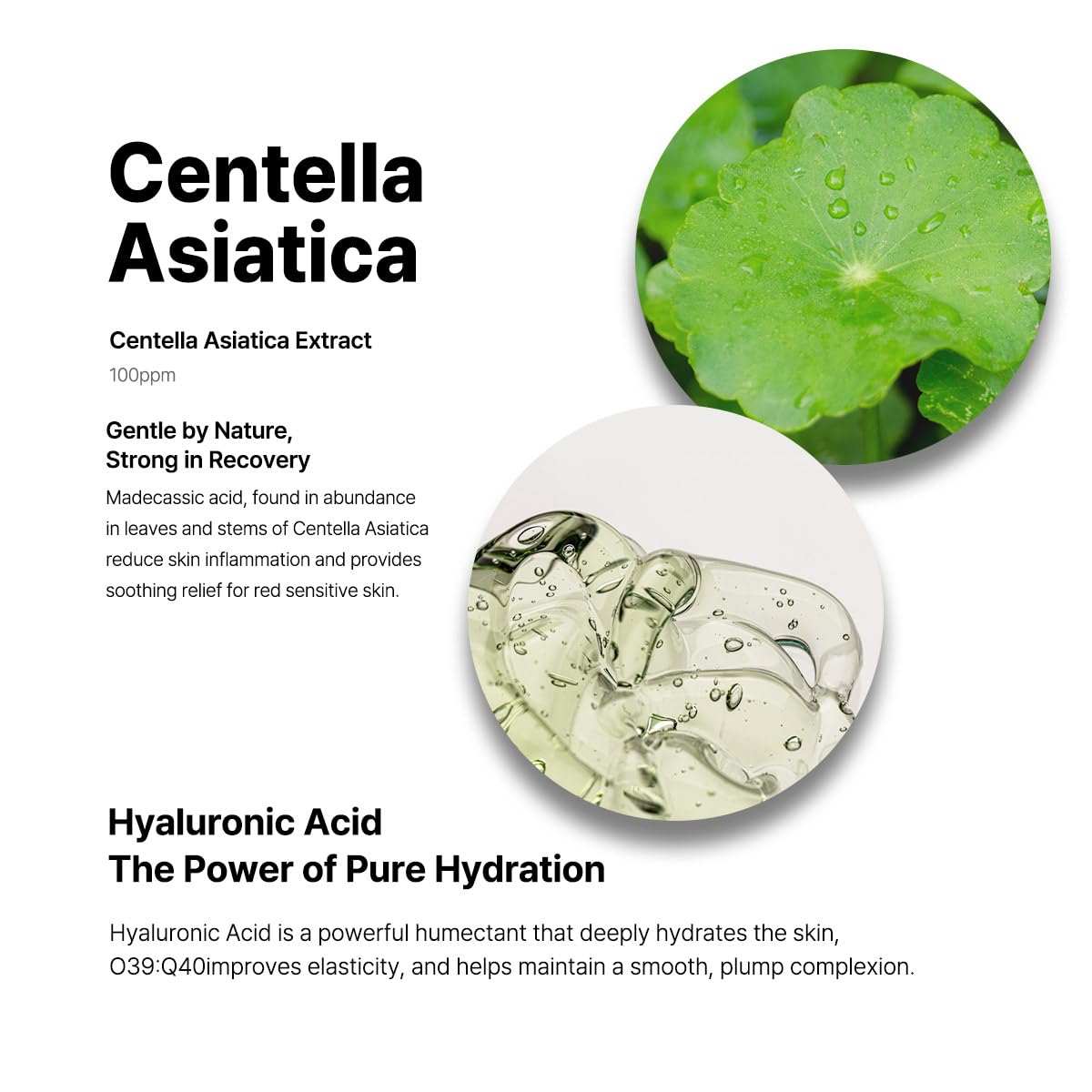 Centella asiática e hialuronico en B_LAB CICA Soft Meltaway, piel hidratada.