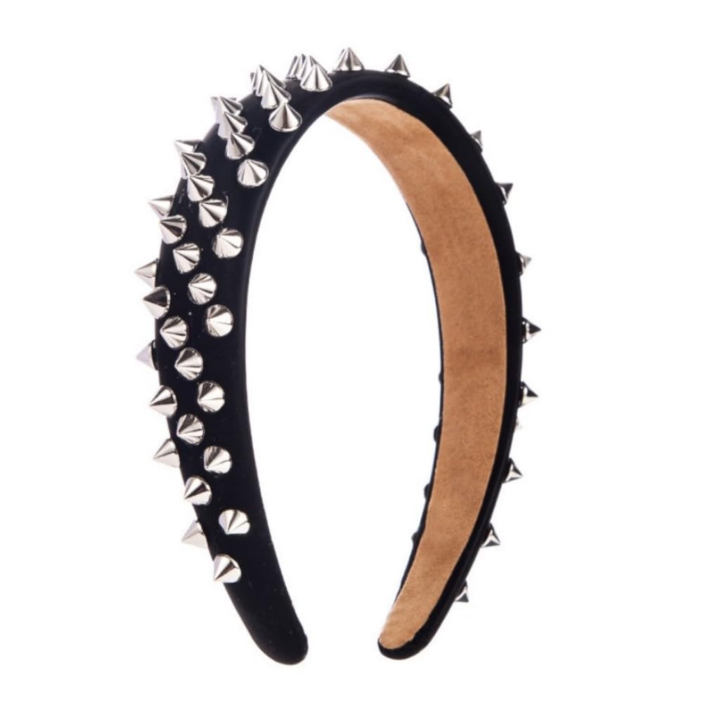 BaBakiak diadema punk tachuelas negro, perfecta para completar un look rebelde.