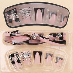 BABALAL diseño punk goth para uñas negras con estilo