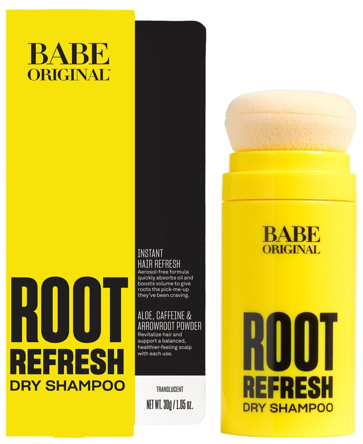 BABE ORIGINAL Polvo seco para raíces: absorbe grasa y refresca sin dejar residuos.