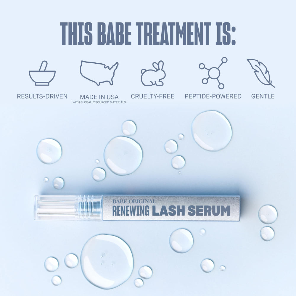 Empaque de Babe Original Renewing Lash Serum en caja elegante y segura