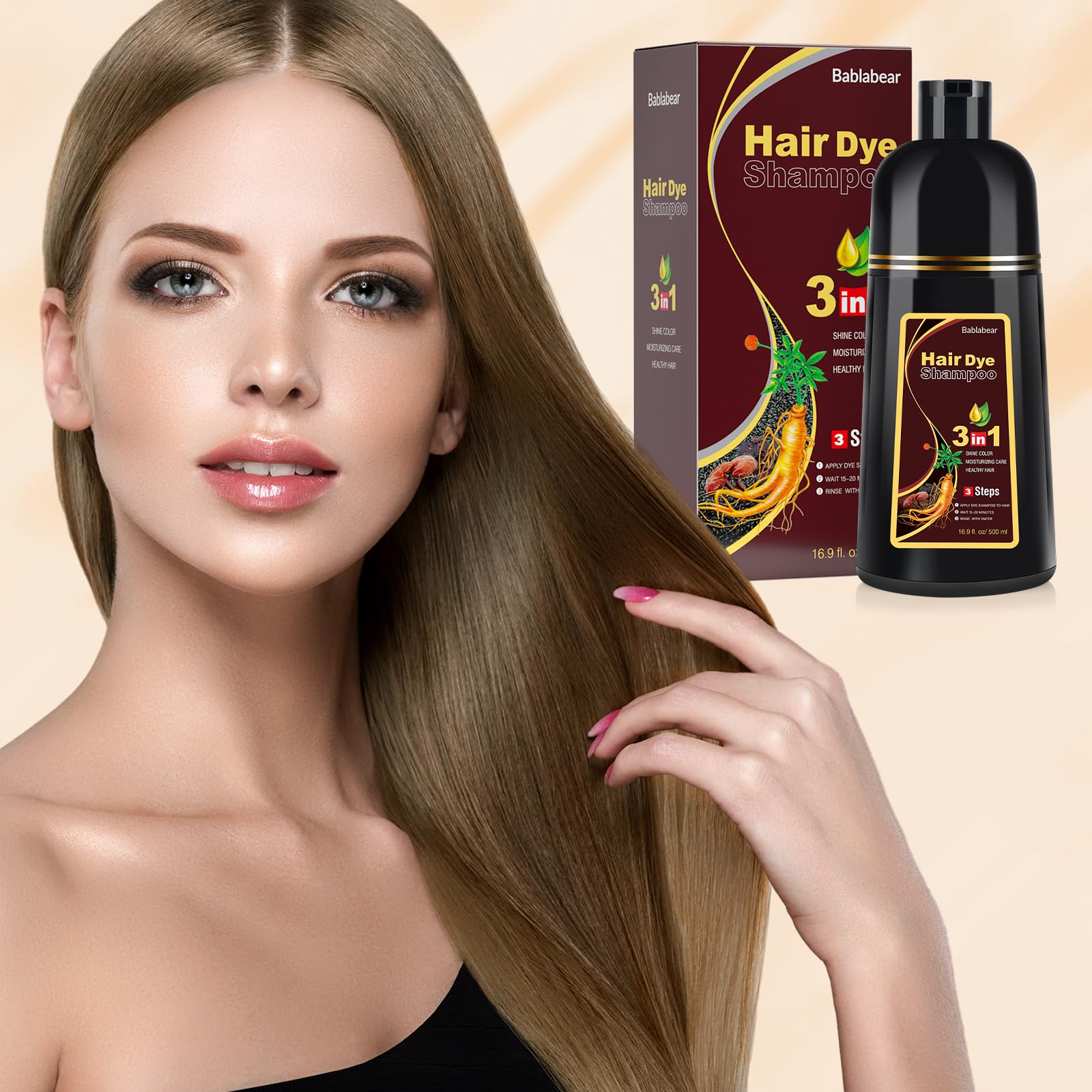 Patch test reminder for Bablabear Chestnut Brown color shampoo before use