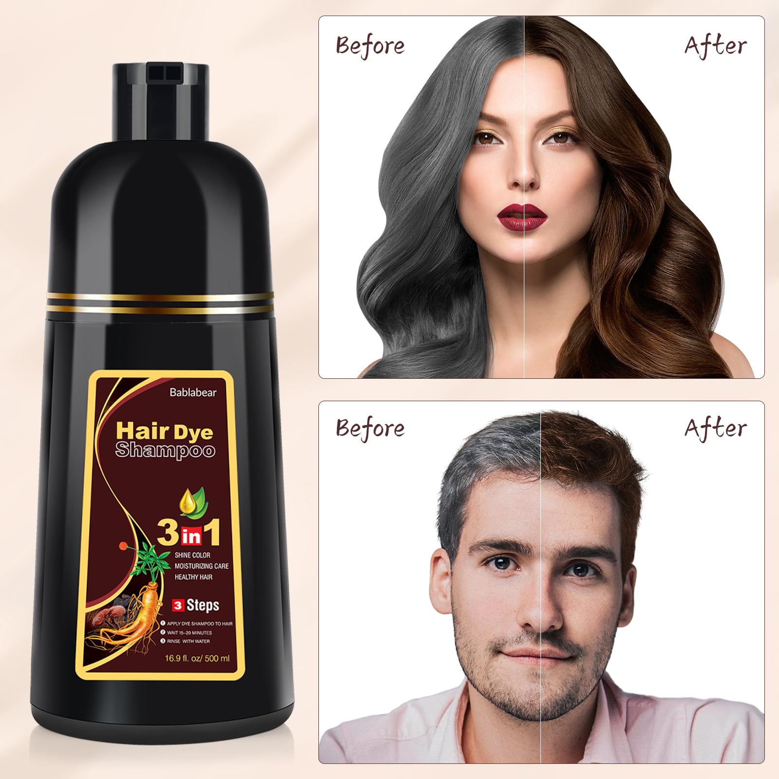 Bablabear rinse showing color result on hair strands