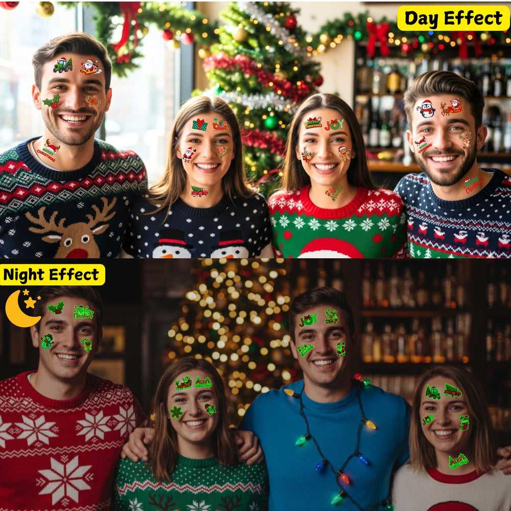 Backtopeia tatuajes navidad para fiestas, fáciles de usar en cualquier reunión.