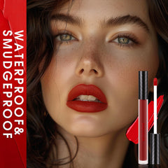 BADCOLOR set labial líquido rojo rubí para toque vibrante y cobertura total.