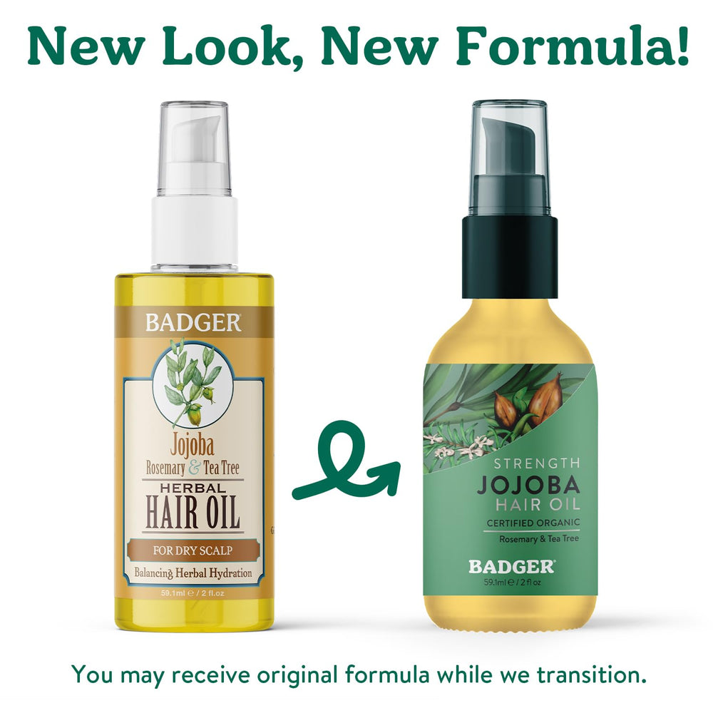Badger Aceite Jojoba pelo, romero y árbol de té para equilibrio del cuero cabelludo.