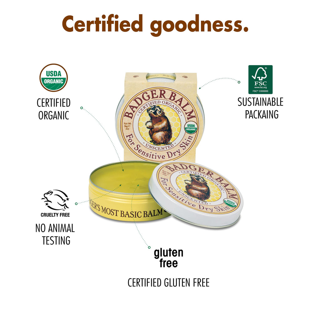 Aplicación diaria de Badger Balm para hidratación