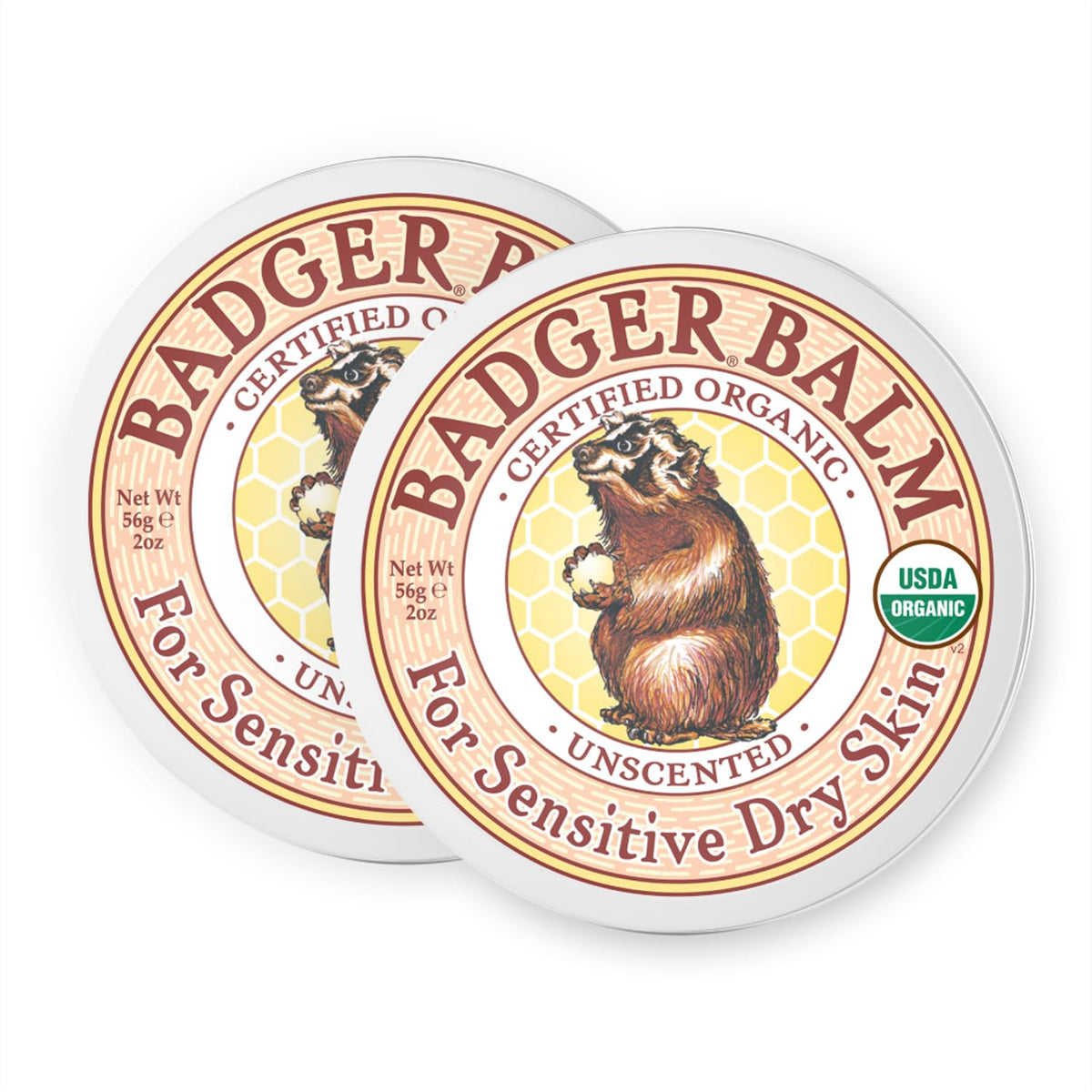 Badger Balm sin fragancia en envase de 2 oz para piel sensible
