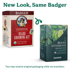 Badger balsamo para barba: tarro visible para definir y nutrir sin residuos grasos.