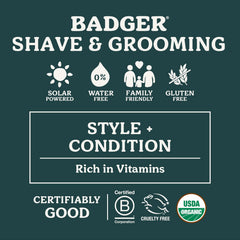 Badger balsamo para barba: textura cremosa para una hidratación suave.